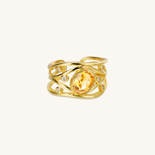 Citrine Silver Radiance Ring