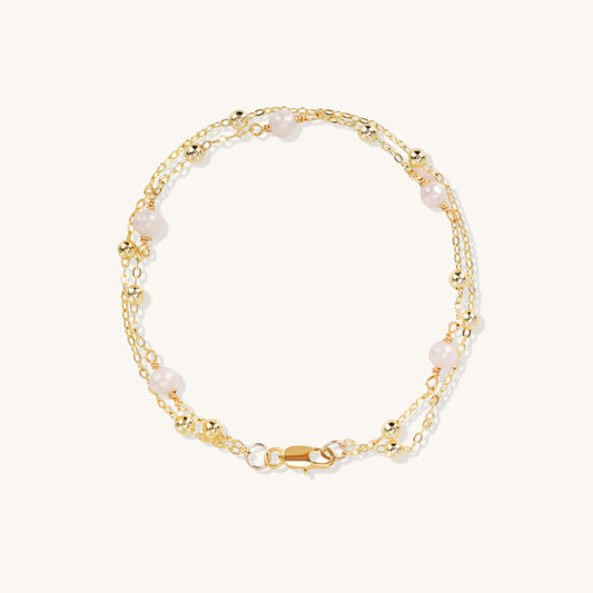 Double Chains Bearing Light – Double Evoke Pearl Chain Bracelet
